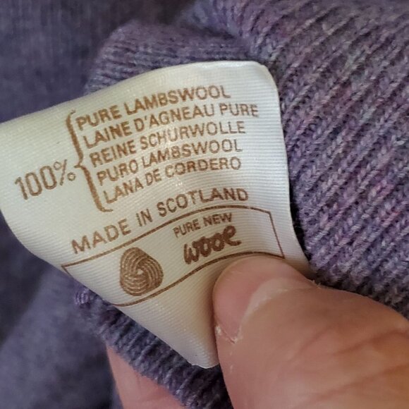 Andrew Stewart Vintage Made In Scotland Lambswool Purple Sweater Size S - Picture 5 of 5